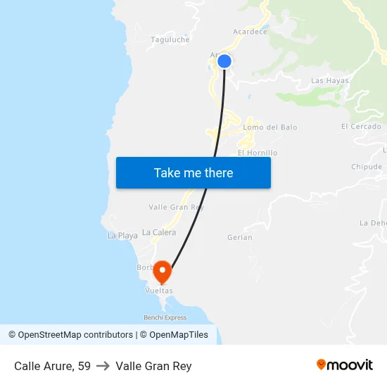 Calle Arure, 59 to Valle Gran Rey map