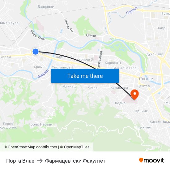 Порта Влае to Фармацевтски Факултет map