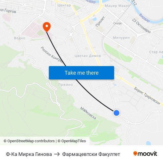 Ф-Ка Мирка Гинова to Фармацевтски Факултет map