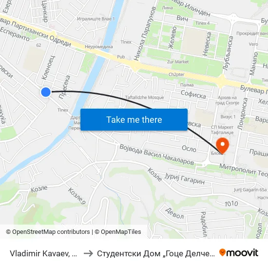 Vladimir Kavaev, 36 to Студентски Дом „Гоце Делчев“ map