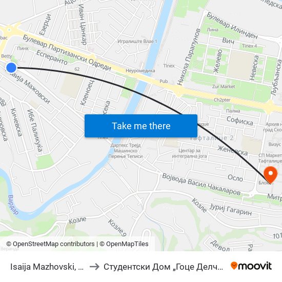 Isaija Mazhovski, 42 to Студентски Дом „Гоце Делчев“ map