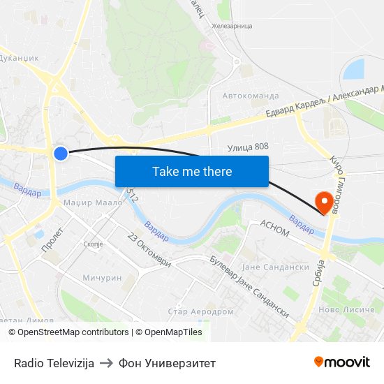 Radio Televizija to Фон Универзитет map
