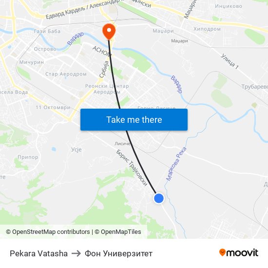 Pekara Vatasha to Фон Универзитет map