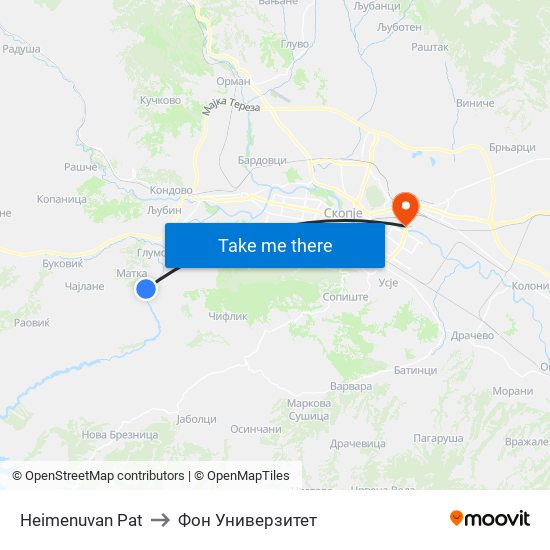 Нeimenuvan Pat to Фон Универзитет map