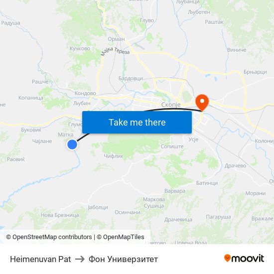 Нeimenuvan Pat to Фон Универзитет map