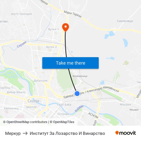 Меркур to Институт За Лозарство И Винарство map