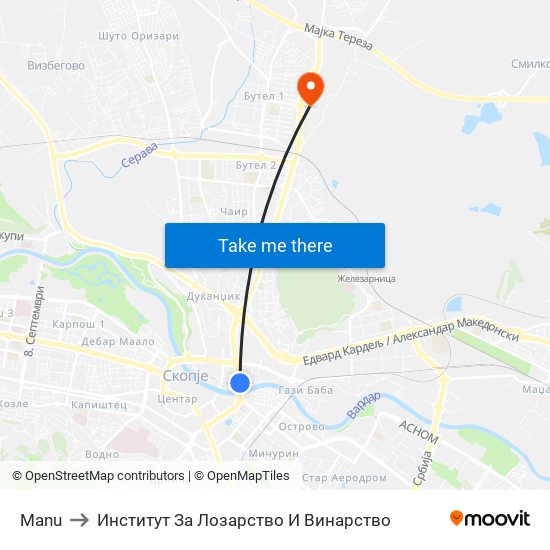 Manu to Институт За Лозарство И Винарство map