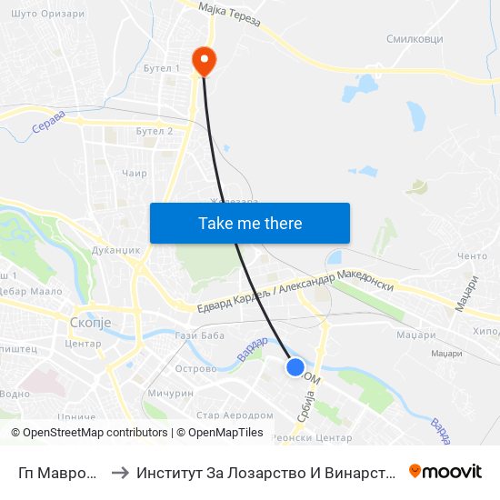 Гп Маврово to Институт За Лозарство И Винарство map