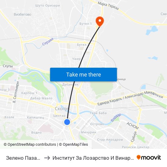 Зелено Пазарче to Институт За Лозарство И Винарство map