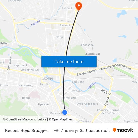 Кисела Вода Згради-Кон Драчево to Институт За Лозарство И Винарство map