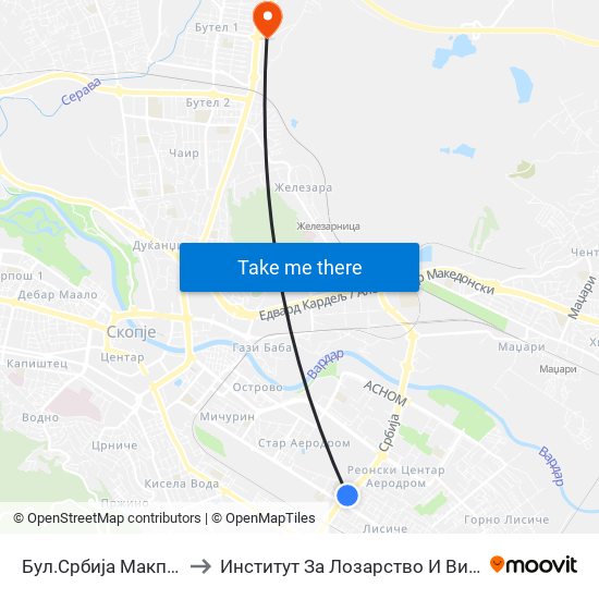 Бул.Србија Макпетрол to Институт За Лозарство И Винарство map