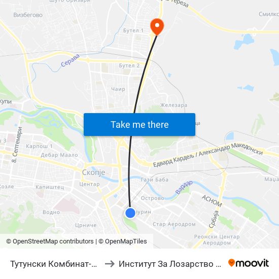 Тутунски Комбинат-Кон Центар to Институт За Лозарство И Винарство map