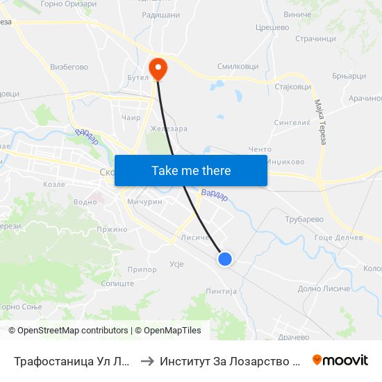 Трафостаница Ул Лисец-Кон Т to Институт За Лозарство И Винарство map