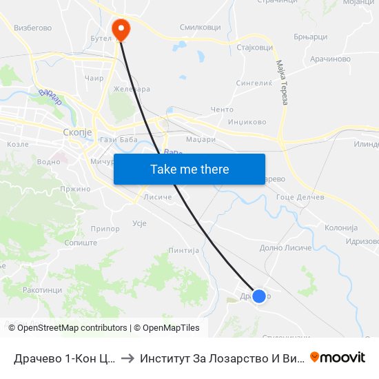 Драчево 1-Кон Центар to Институт За Лозарство И Винарство map