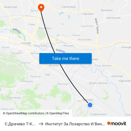 С.Драчево Т-Крајна to Институт За Лозарство И Винарство map