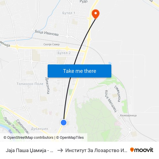 Јаја Паша Џамија - Кон Бутел to Институт За Лозарство И Винарство map
