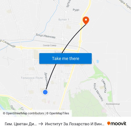 Гим. Цветан Димов to Институт За Лозарство И Винарство map