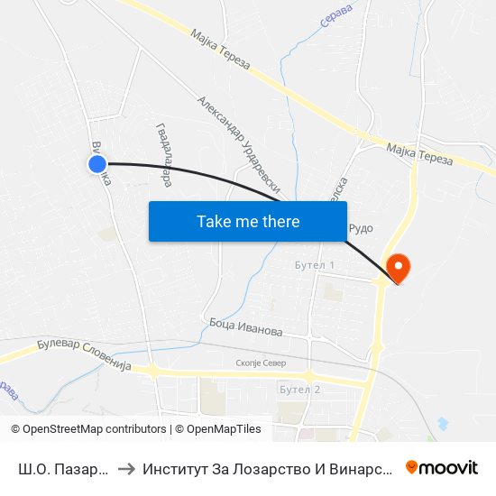 Ш.О. Пазарче to Институт За Лозарство И Винарство map