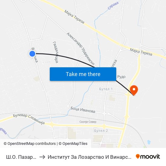 Ш.О. Пазарче to Институт За Лозарство И Винарство map