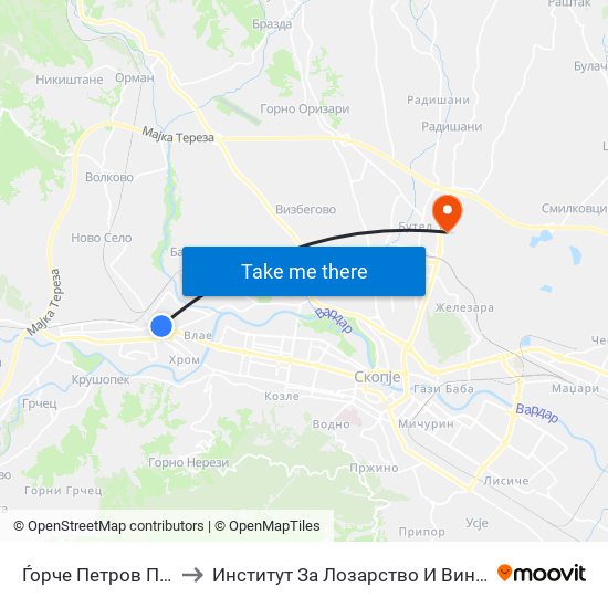 Ѓорче Петров Пазар to Институт За Лозарство И Винарство map