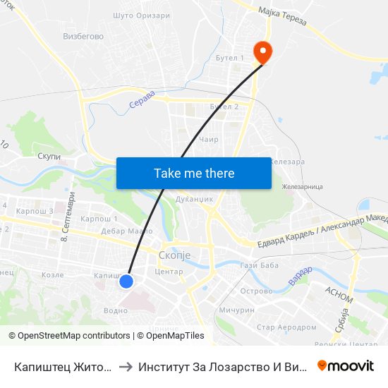 Капиштец Жито Лукс to Институт За Лозарство И Винарство map