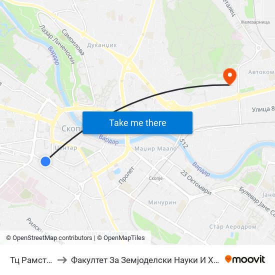 Тц Рамстор to Факултет За Земјоделски Науки И Храна map