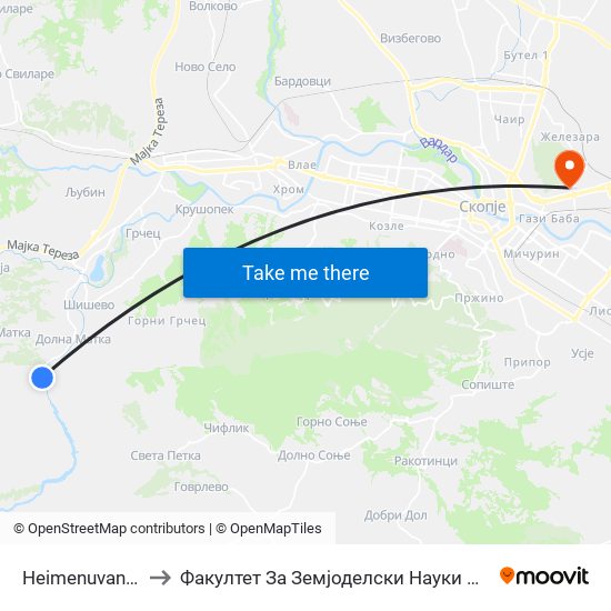 Нeimenuvan Pat to Факултет За Земјоделски Науки И Храна map