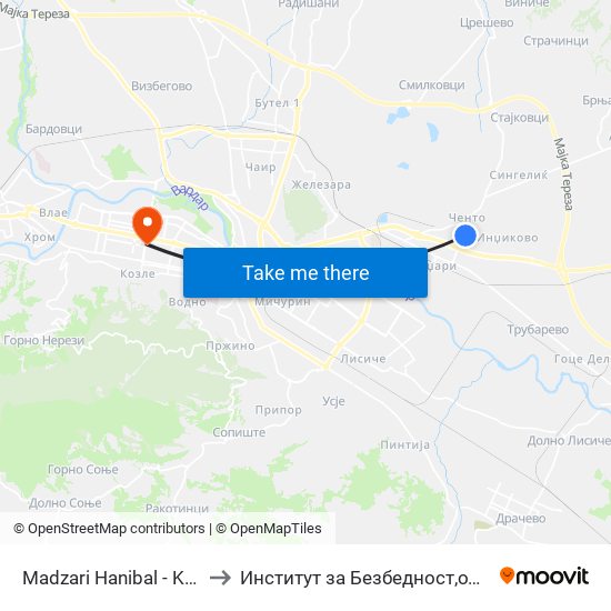 Madzari Hanibal - Kon Chento to Институт за Безбедност,одбрана и мир map