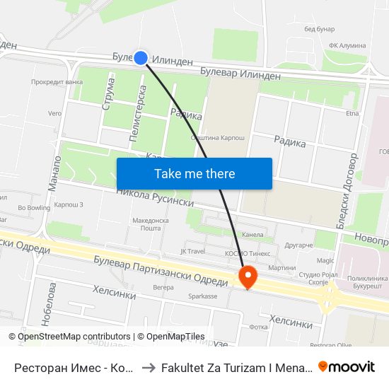 Ресторан Имес - Кон Влае to Fakultet Za Turizam I Menadzment map