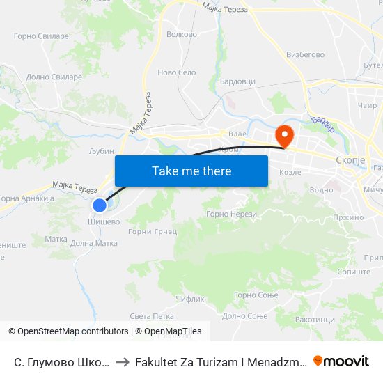 С. Глумово Школо to Fakultet Za Turizam I Menadzment map