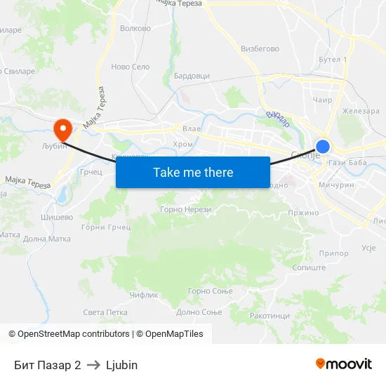 Bit Pazar 2 to Ljubin map