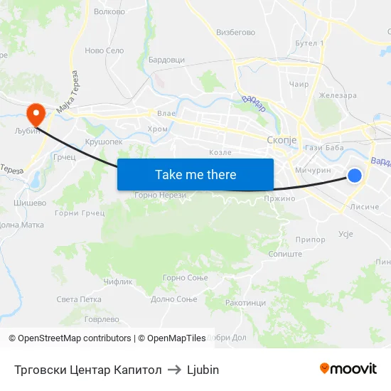 Capitol Mall to Ljubin map
