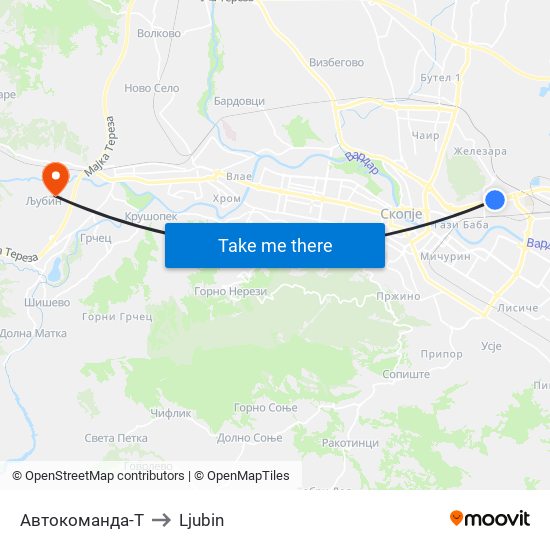 Автокоманда-Т to Ljubin map