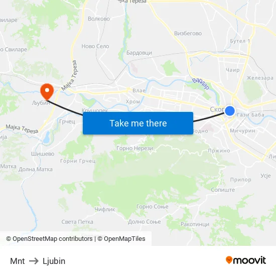 Mnt to Ljubin map