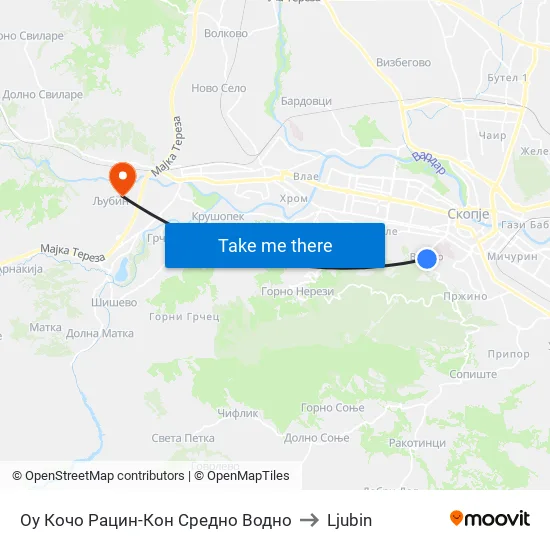 Оу Кочо Рацин-Кон Средно Водно to Ljubin map
