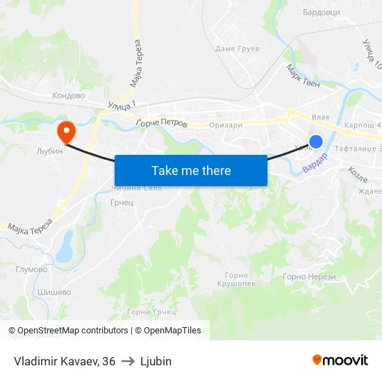 Vladimir Kavaev, 36 to Ljubin map