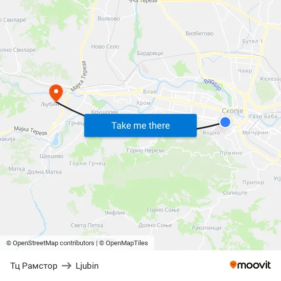 TC Ramstore to Ljubin map