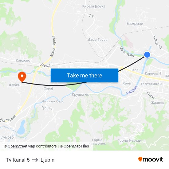 Tv Kanal 5 to Ljubin map