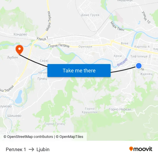 Replek 1 to Ljubin map