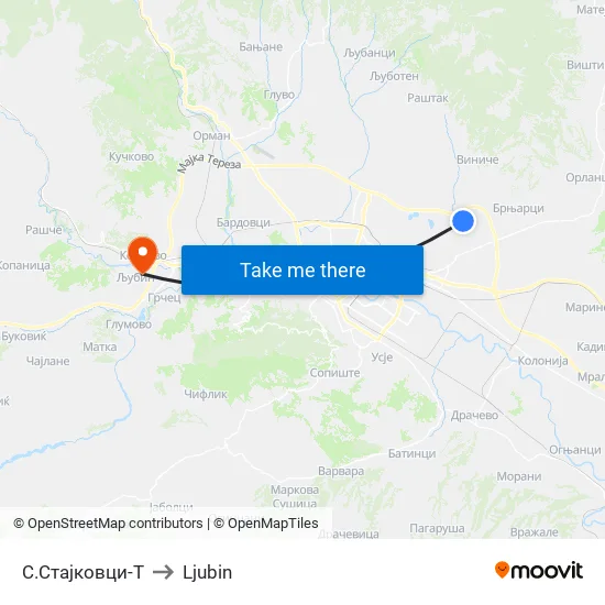 S.Stajkovci-T to Ljubin map