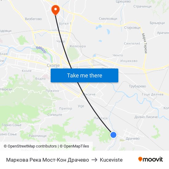 Маркова Река Мост-Кон Драчево to Kuceviste map
