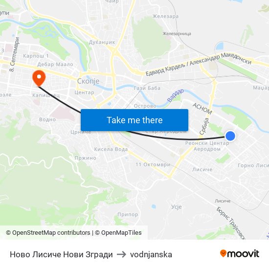 Ново Лисиче Нови Згради to vodnjanska map