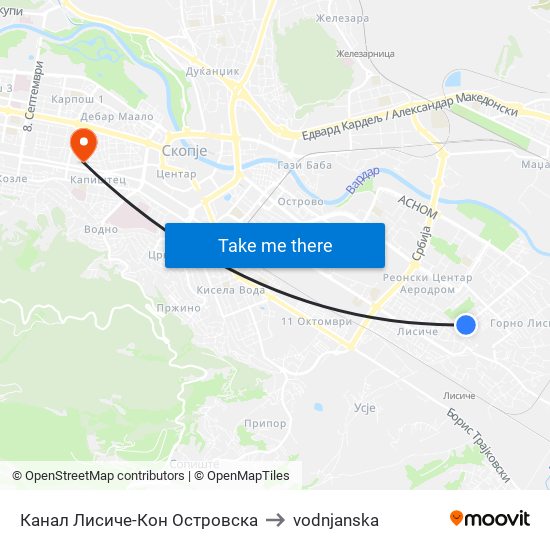 Канал Лисиче-Кон Островска to vodnjanska map