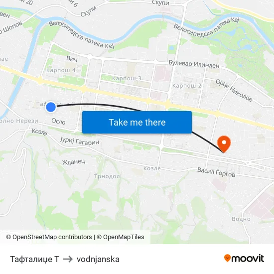 Taftalidze T to Vodnjanska map