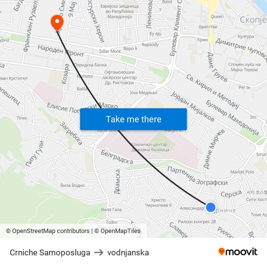 Crniche Samoposluga to vodnjanska map