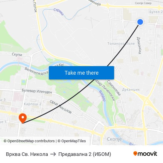 Врква Св. Никола to Предавална 2 (ИБОМ) map