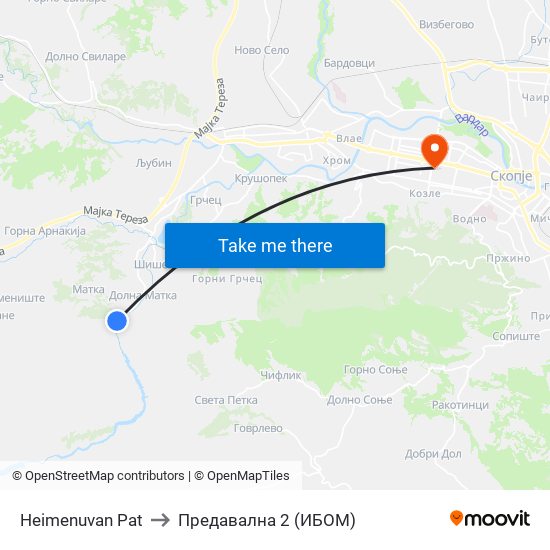 Нeimenuvan Pat to Предавална 2 (ИБОМ) map