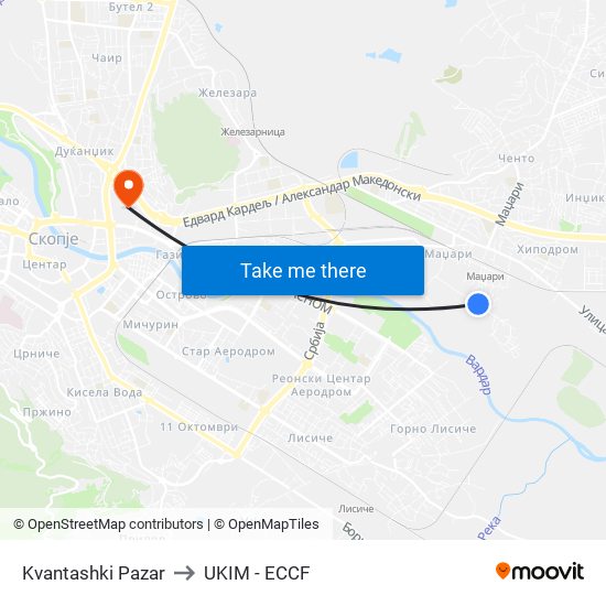 Kvantashki Pazar to UKIM - ECCF map