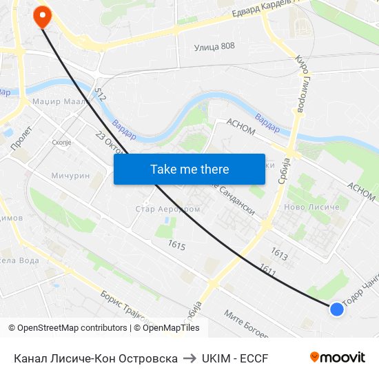 Канал Лисиче-Кон Островска to UKIM - ECCF map