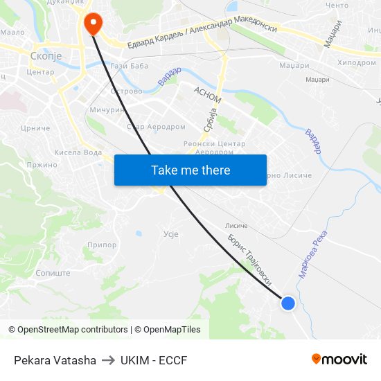 Pekara Vatasha to UKIM - ECCF map